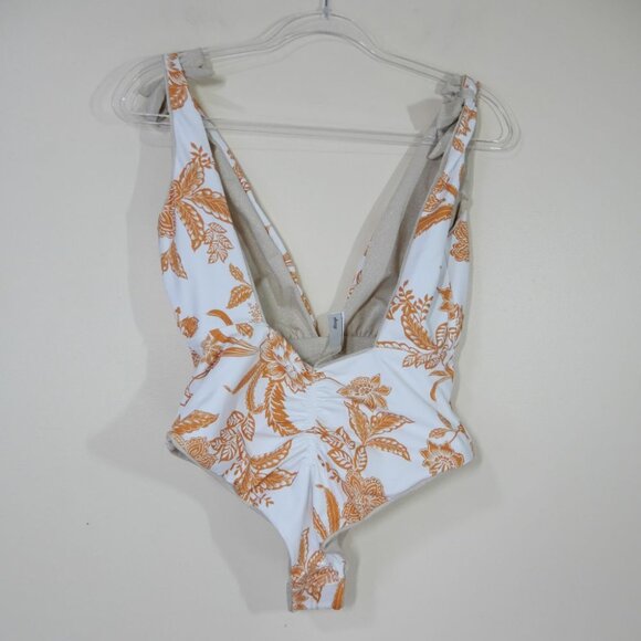 Maaji Nacar Plunge One Piece SWIMSUIT Size 2XL Reversible Gold Metallic - Picture 9 of 13